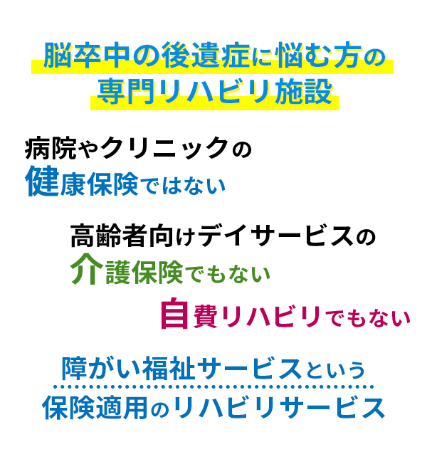 脳卒中の後遺症に悩む方の専門リハビリ施設